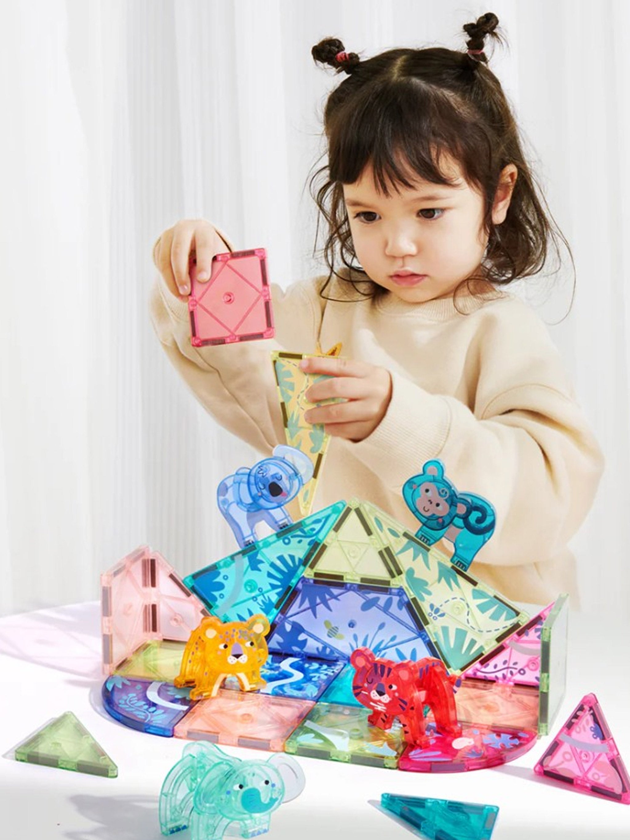 Magical Jungle Colourful Magnetic Tiles (40 Pieces)