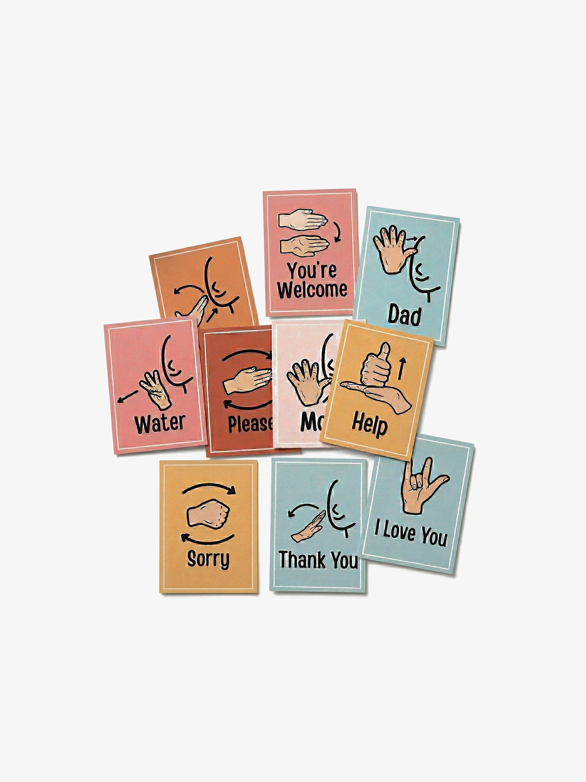 Everyday Sign Language Visual Cards Set (24 Piece)