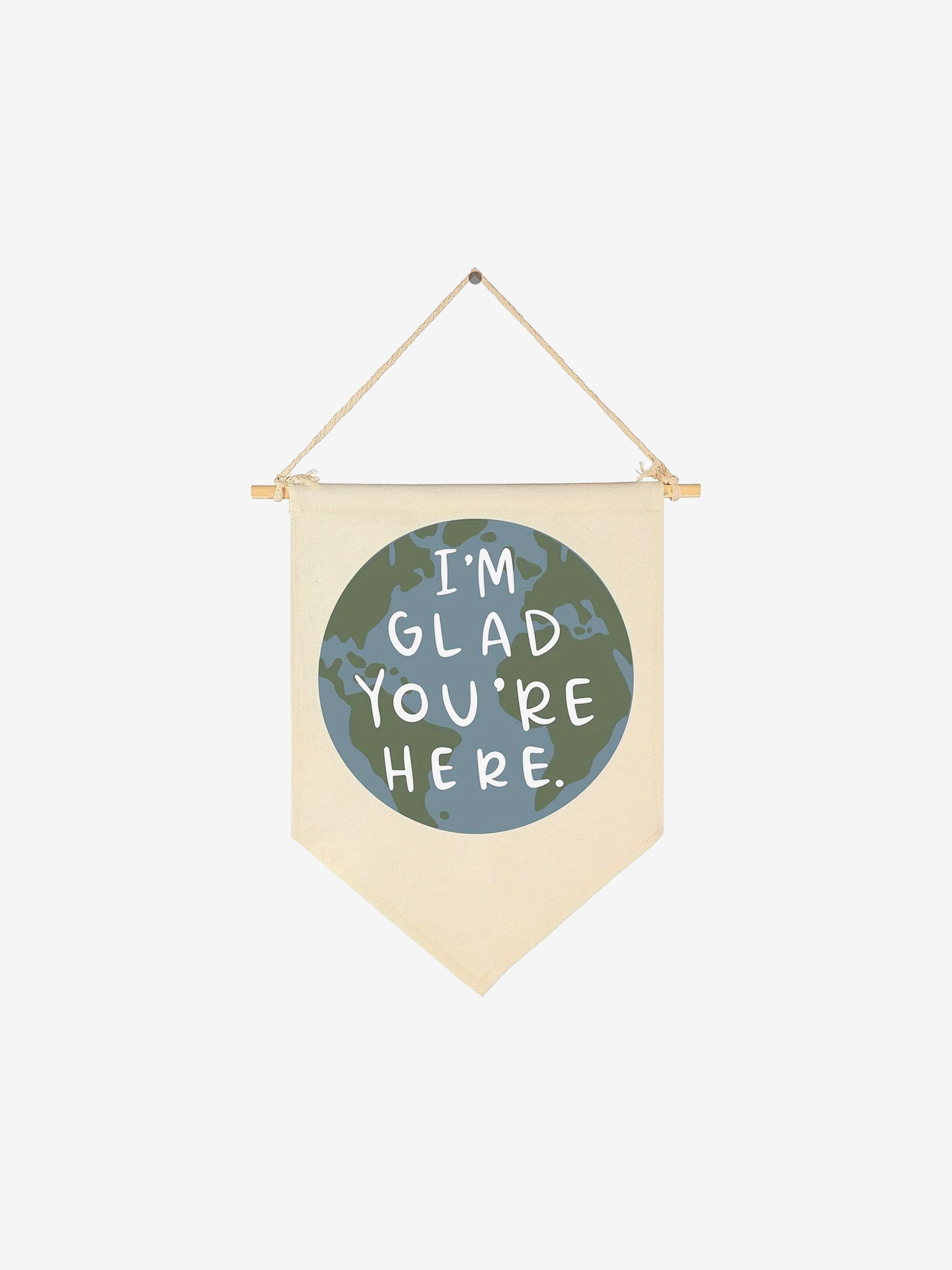“I’m Glad You’re Here” Canvas Wall Banner