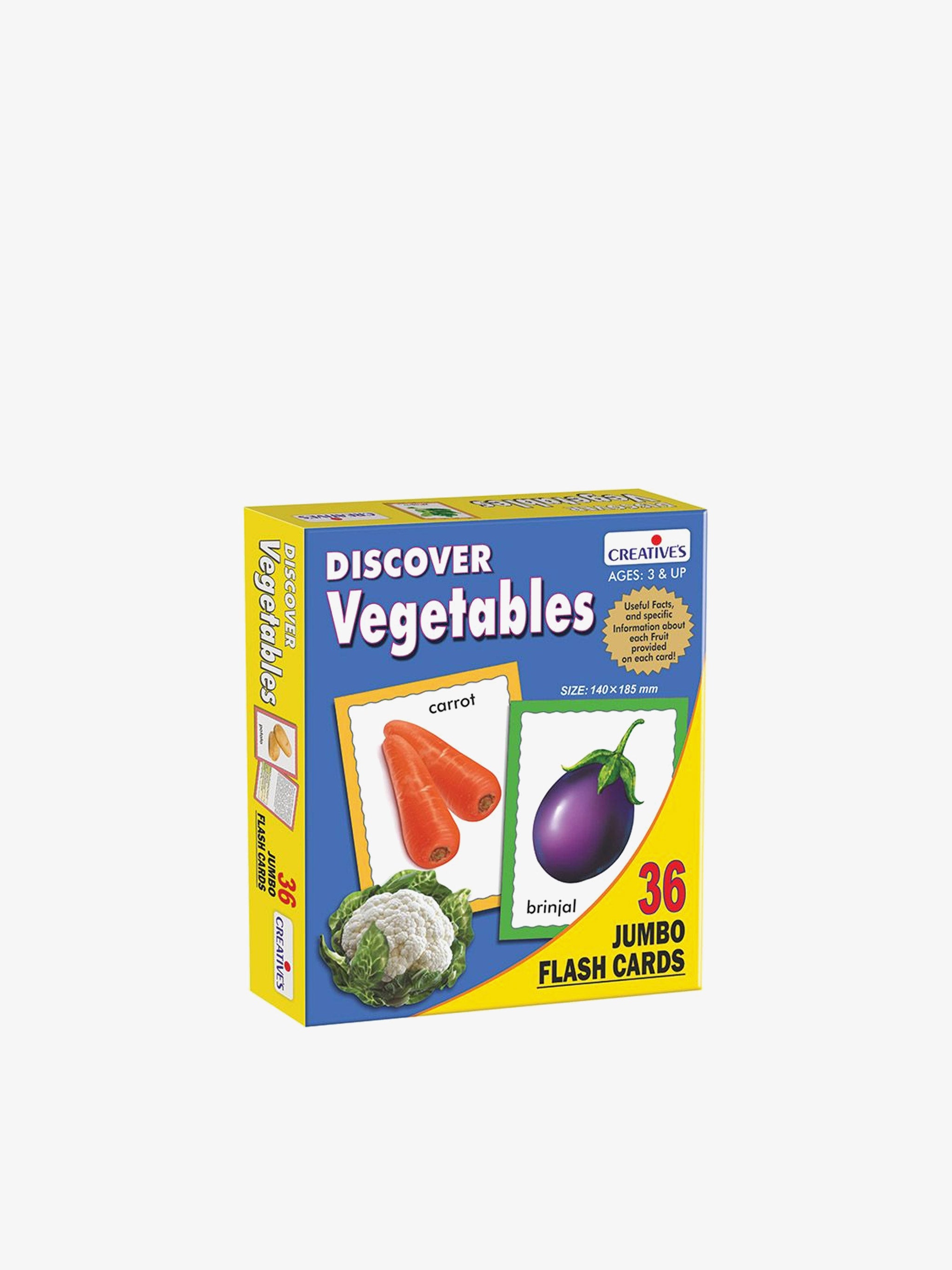 Discover Vegetables: Jumbo Flash Cards (36 Cards)