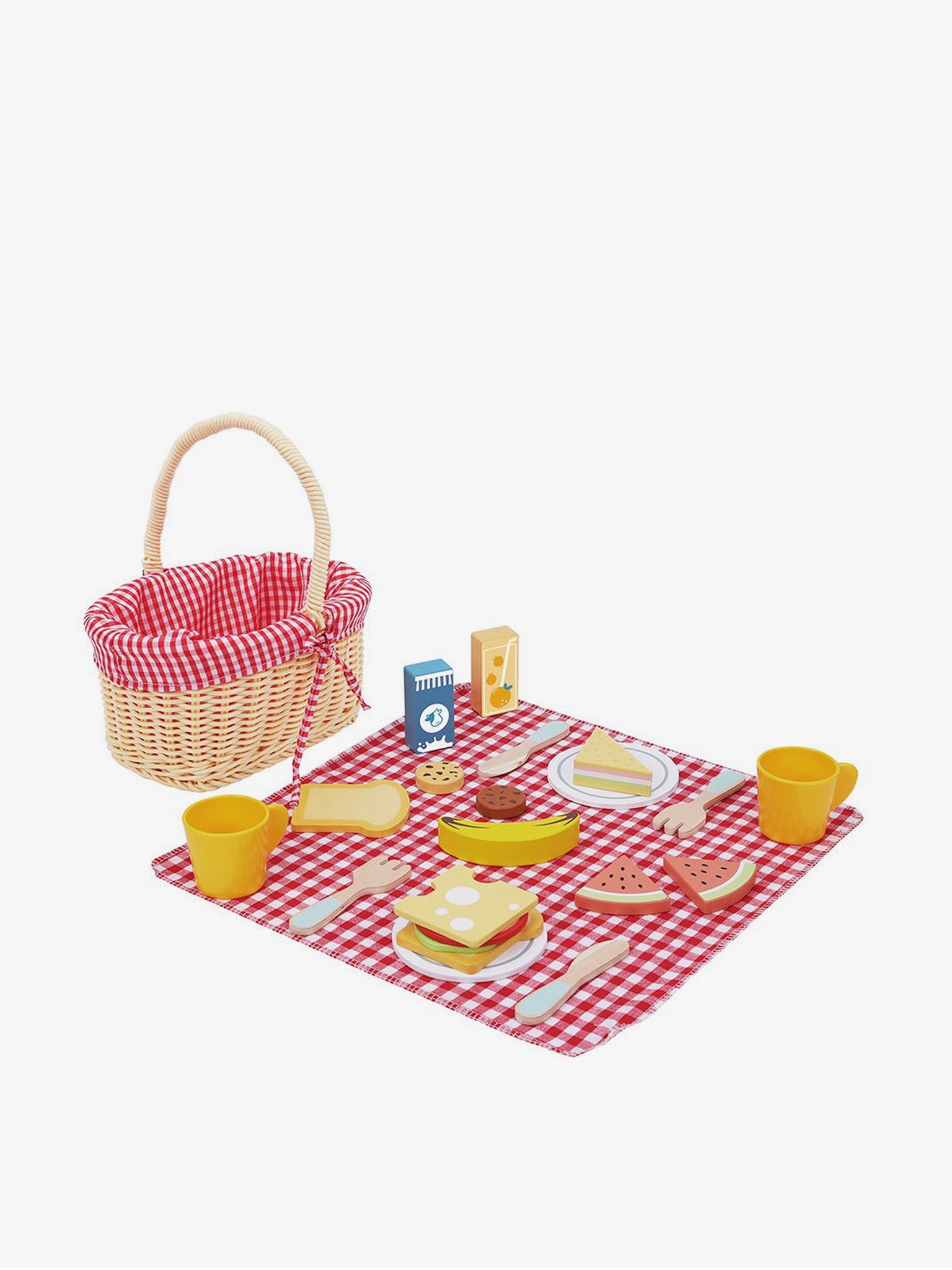Wooden Picnic Basket Set