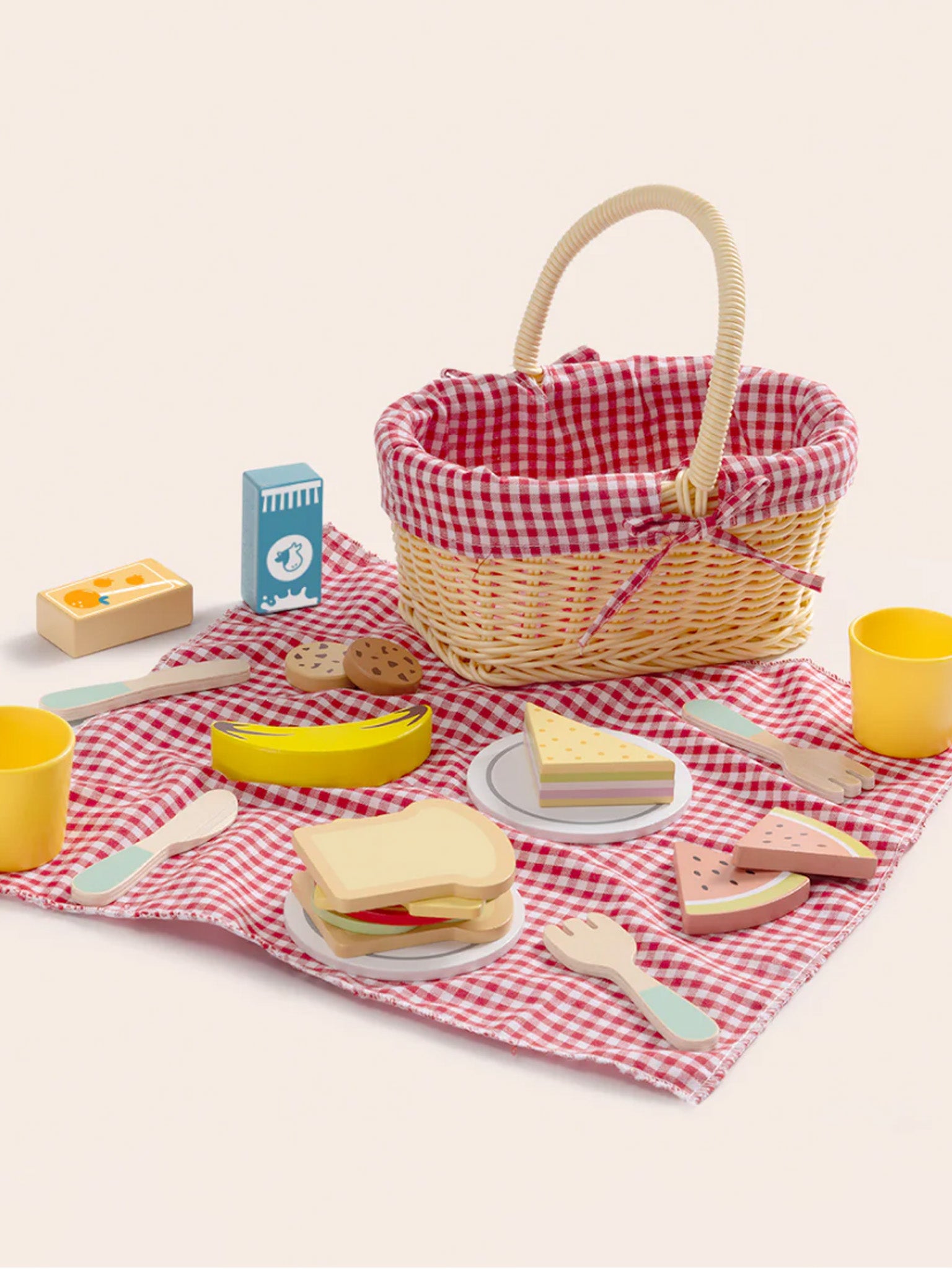 Wooden Picnic Basket Set