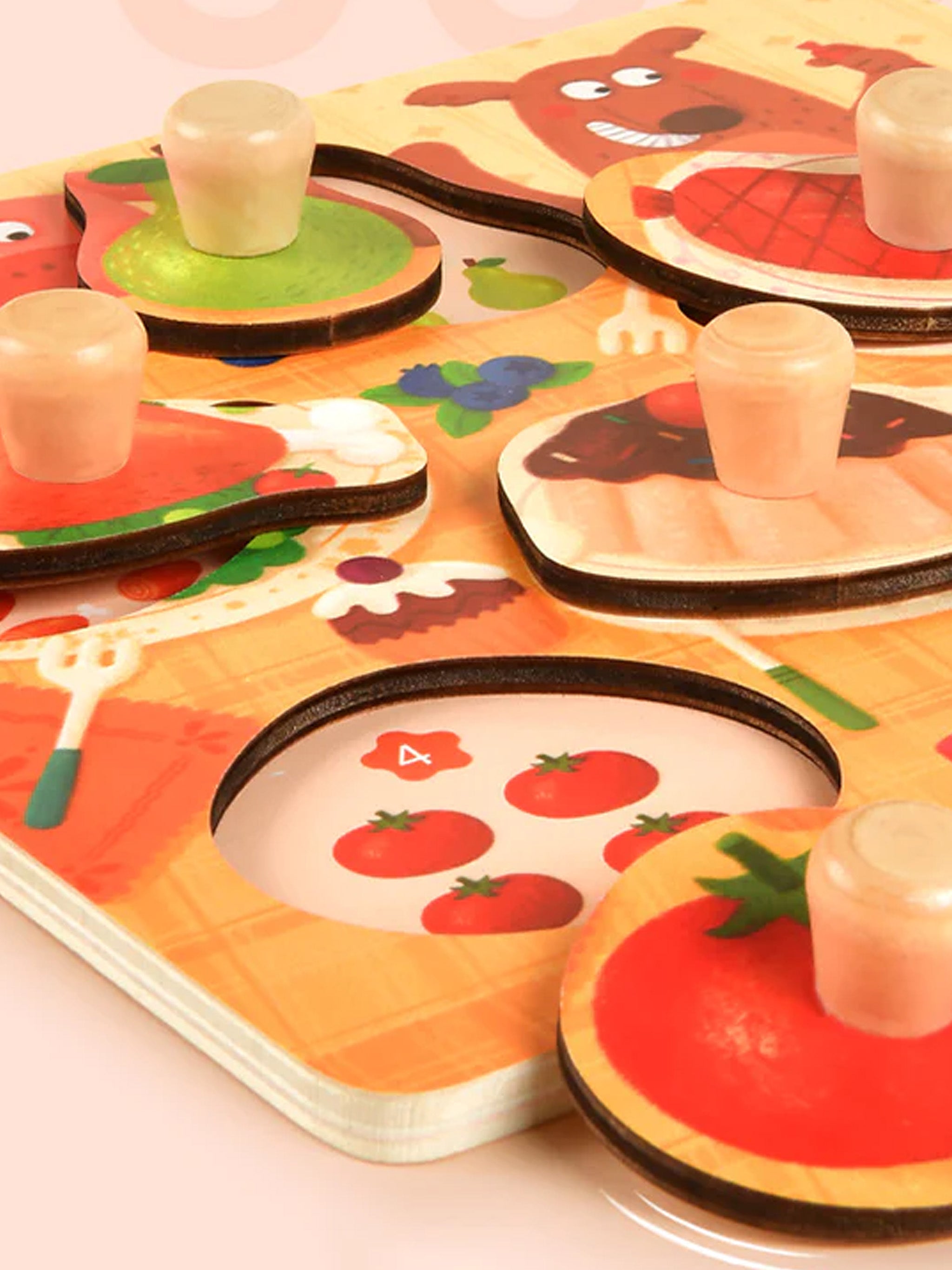 Wooden Peg Puzzle (Dinner Time)