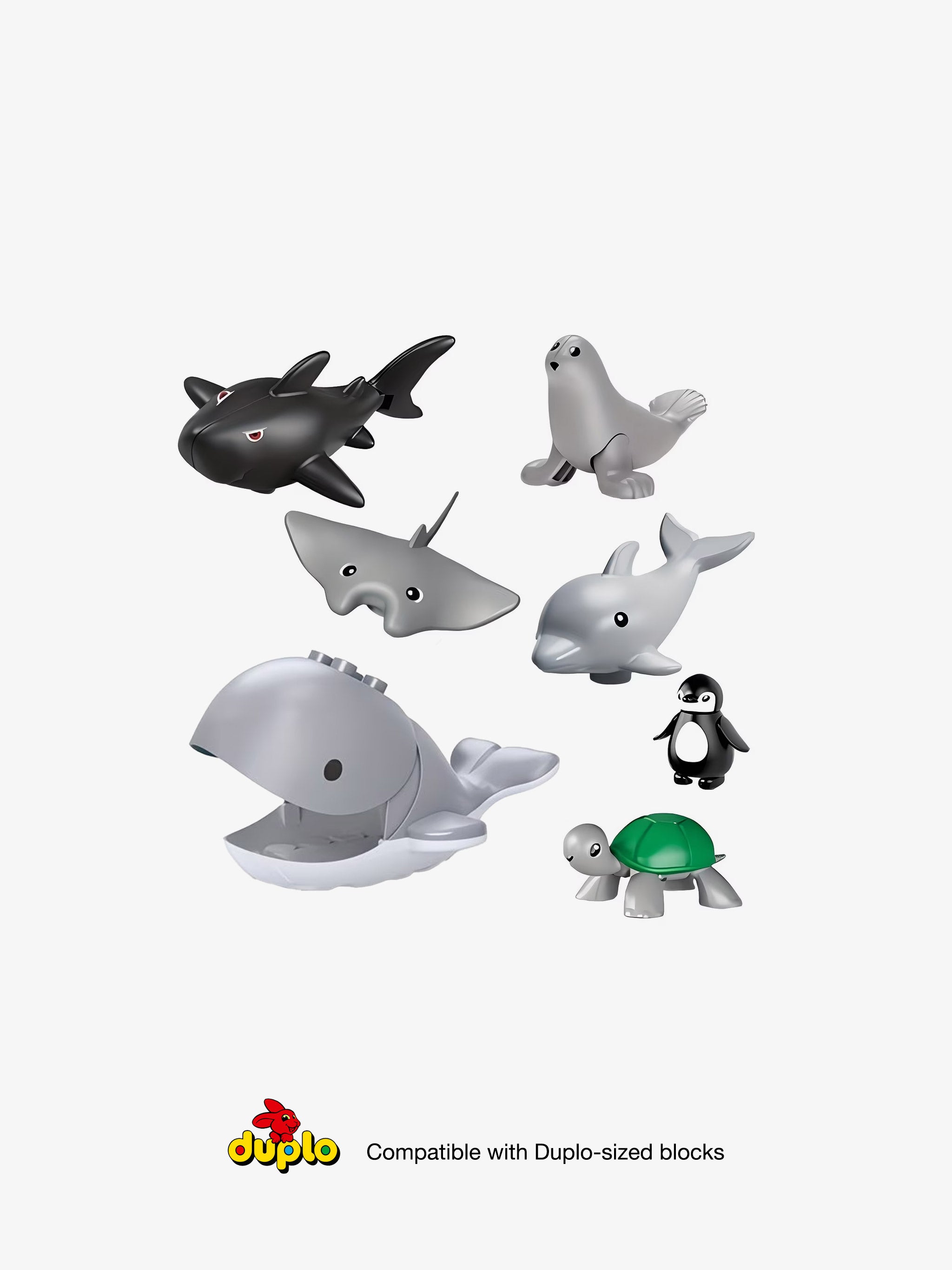 Duplo-style Ocean Animal Set (7 Piece)
