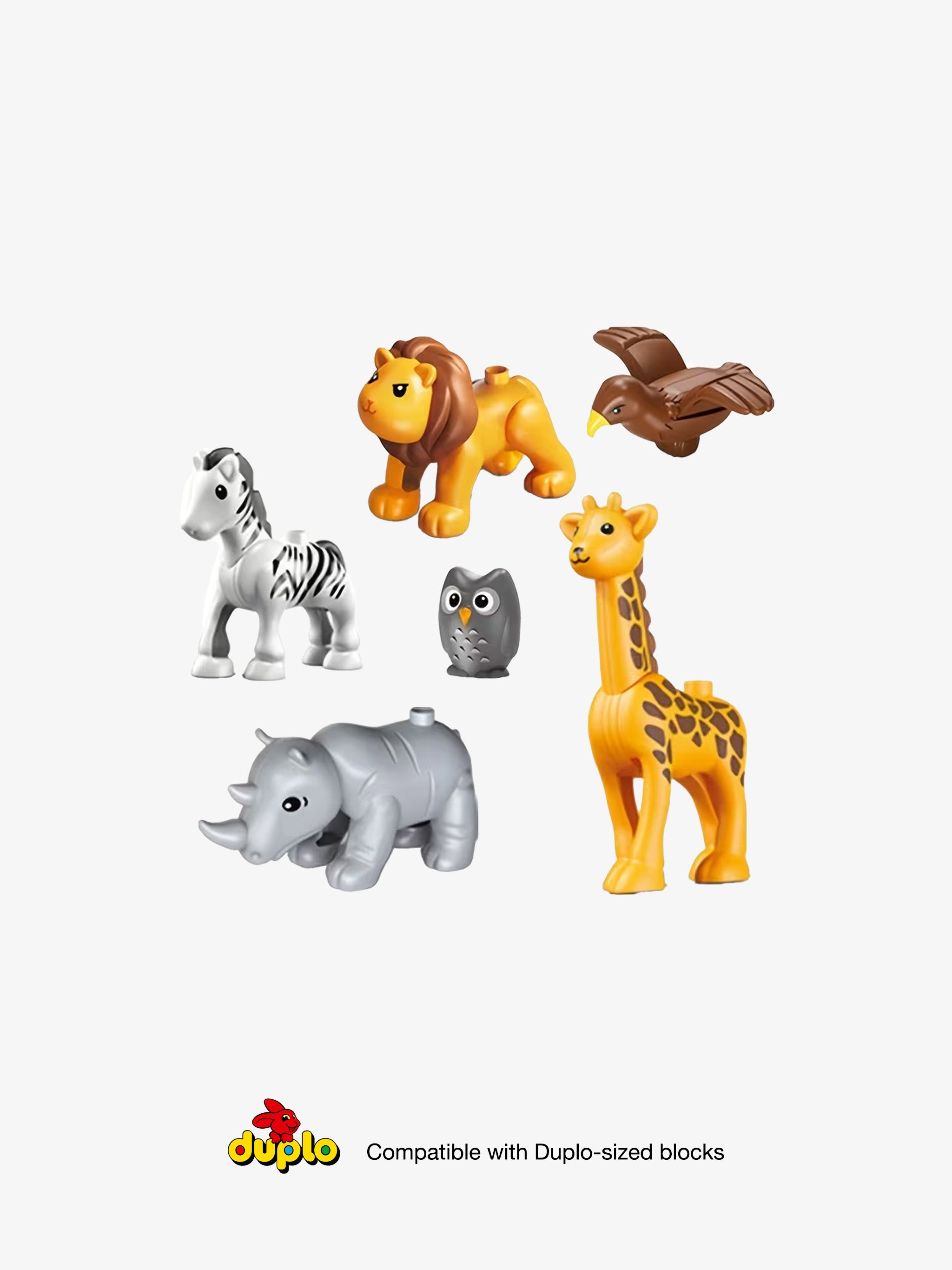 Duplo-style Safari Animal Set (6 Piece)