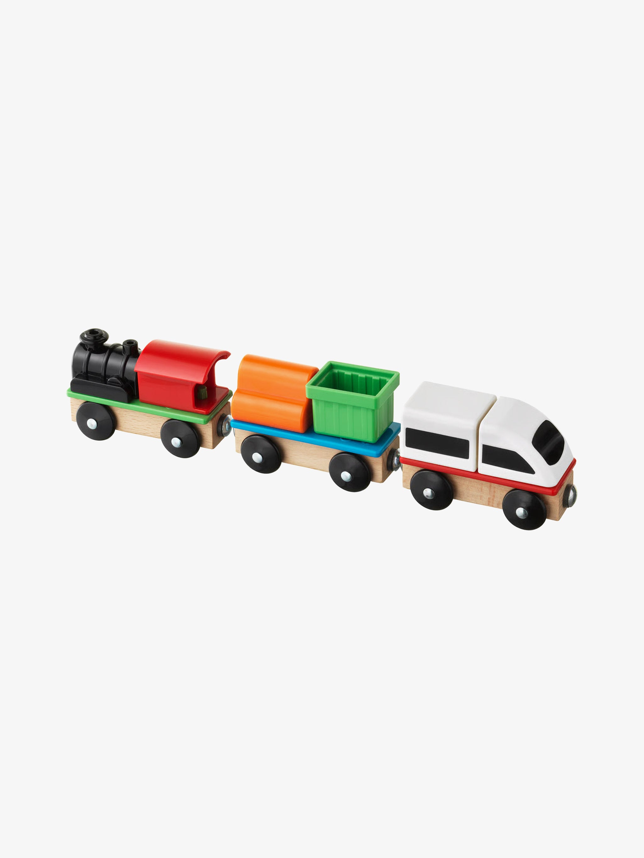 IKEA LILLABO Train Set (Modern Locomotive, Steam Locomotive & Cargo Car)