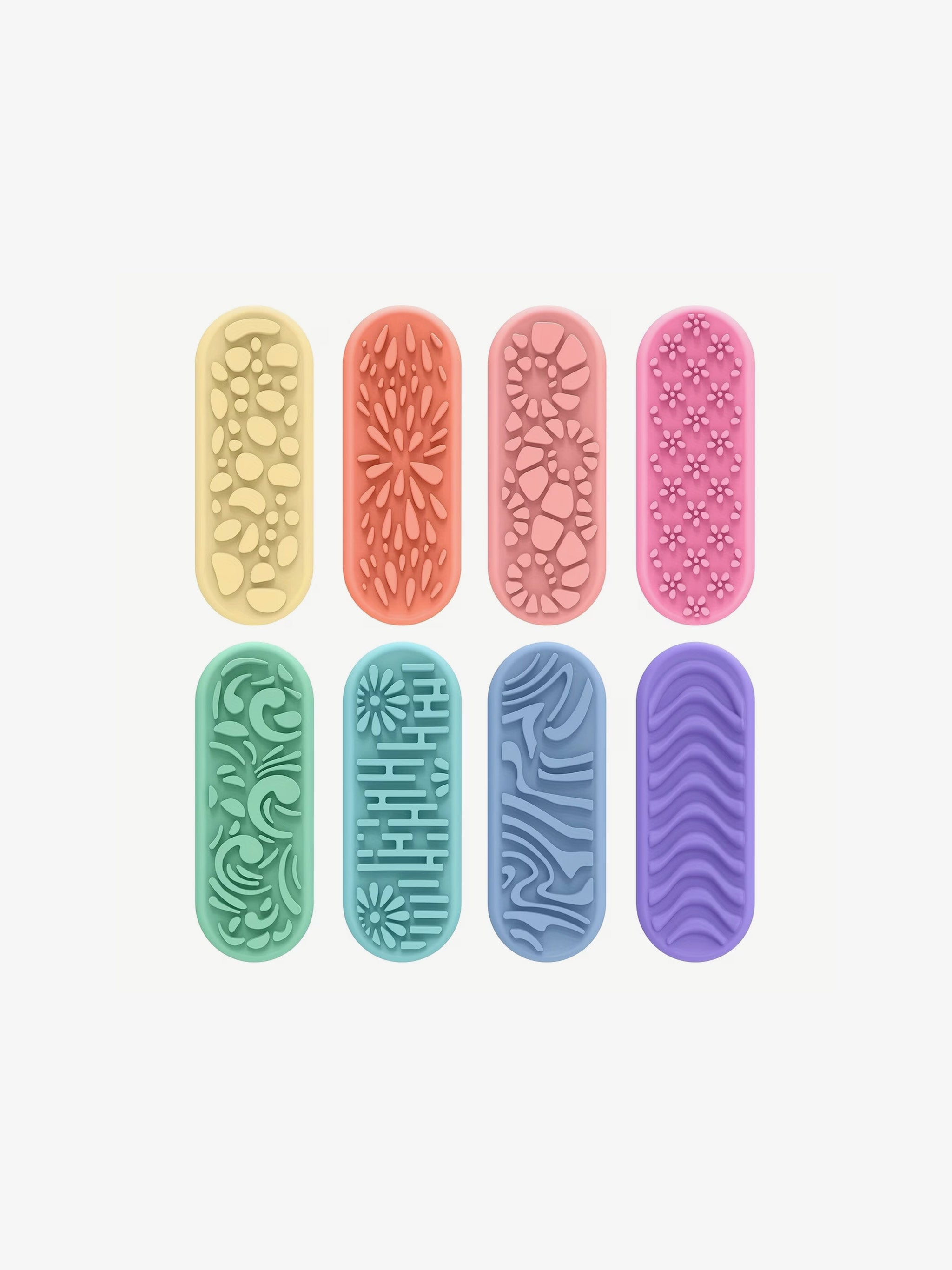 Textured Pastel Fidget Bars with Suction Cups (4 Piece)